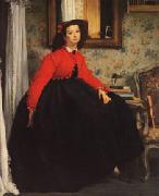 James Tissot Portrait of Mlle.L.L(or Young Girl in Red Jacket) oil on canvas